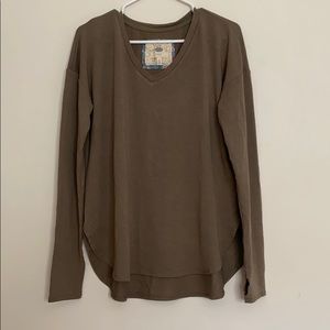 CUPIO blush super soft long sleeve high low top